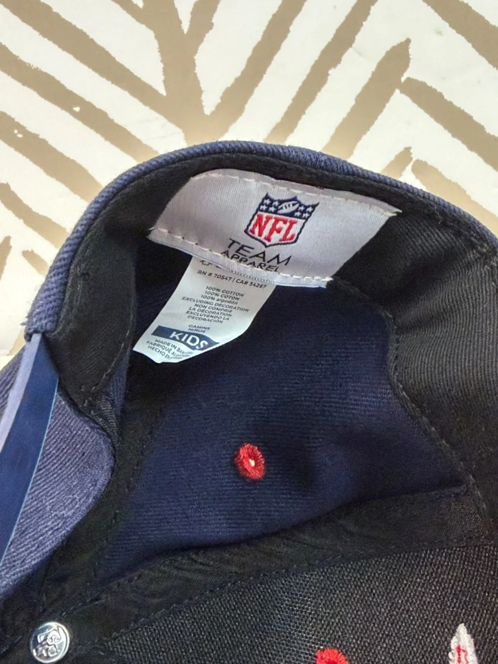NWT NFL Team New England Patriots Football Adjustable Hat Kids Youth Size